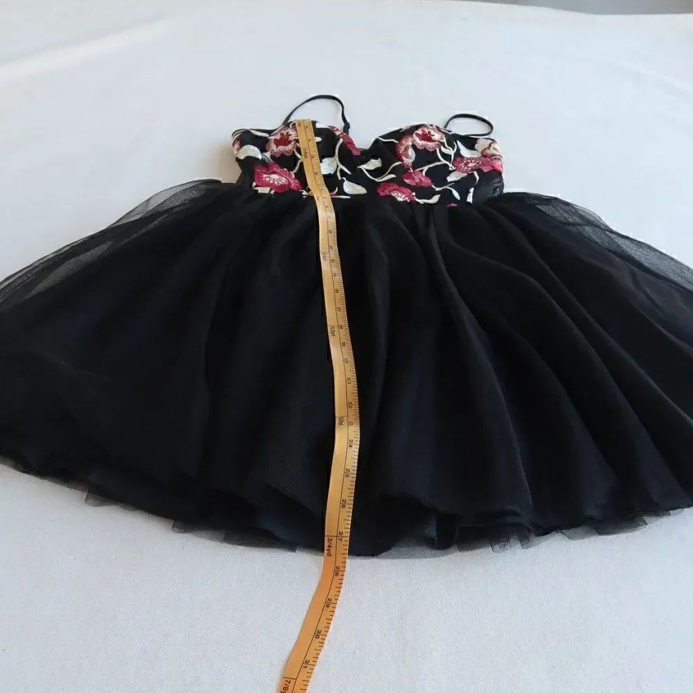 Social Code Embroidered and Tulle Mini Dress - Picture 11 of 12